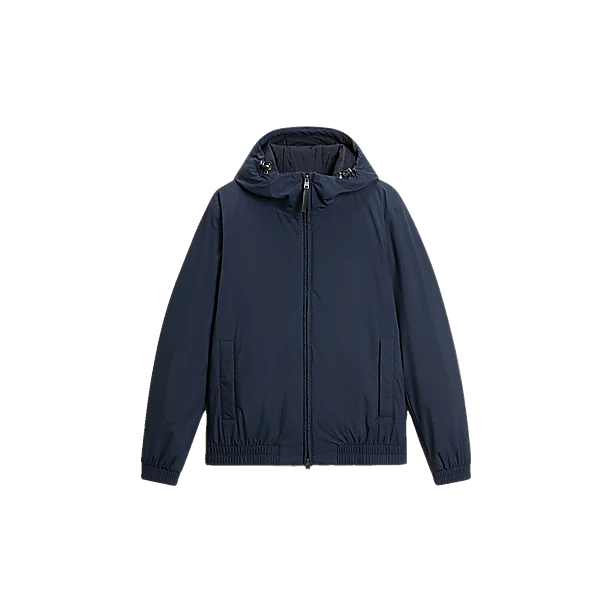 MICRO RIPSTOP HOODED JACKET MELTON BLUE Blauw