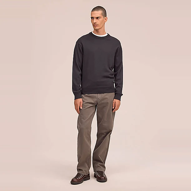 NATE CREW NECK 6605 Donker Bruin