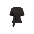ORIANE PLEAT TIE TEE Zwart