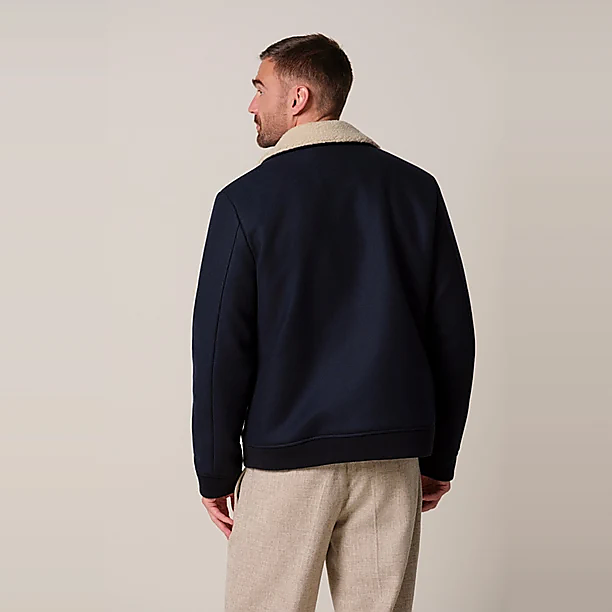 OUTERW BOMBER WOOL NAVY Marine