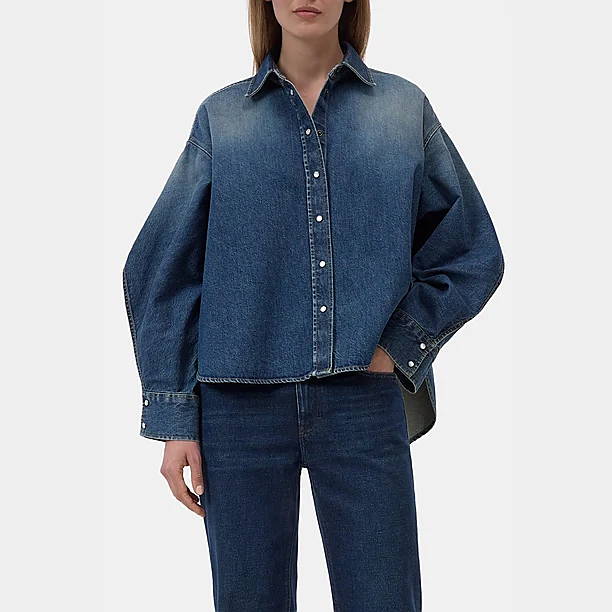 OVERLAY DETAIL SHIRT Blauw