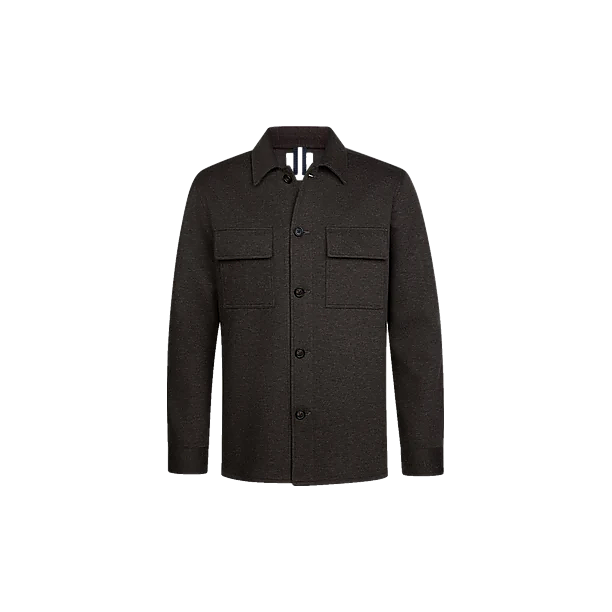 OVERSHIRT KNITTED D.BROWN Licht Bruin