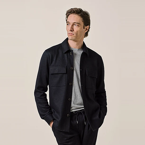 OVERSHIRT KNITTED NAVY Marine