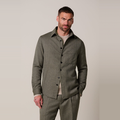 OVERSHIRT MOULINE BROWN Bruin