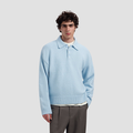 OVERSIZED KNITTED POLO Blauw