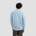 OVERSIZED KNITTED POLO Blauw