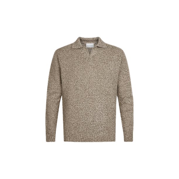 POLO OPEN COLLAR LS BROWN Bruin