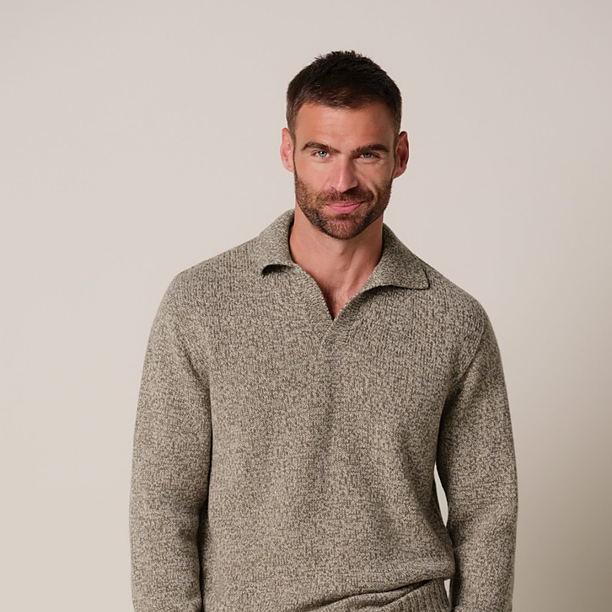 POLO OPEN COLLAR LS BROWN Bruin