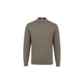POLO ZIP LS KNITWEAR Donker Bruin