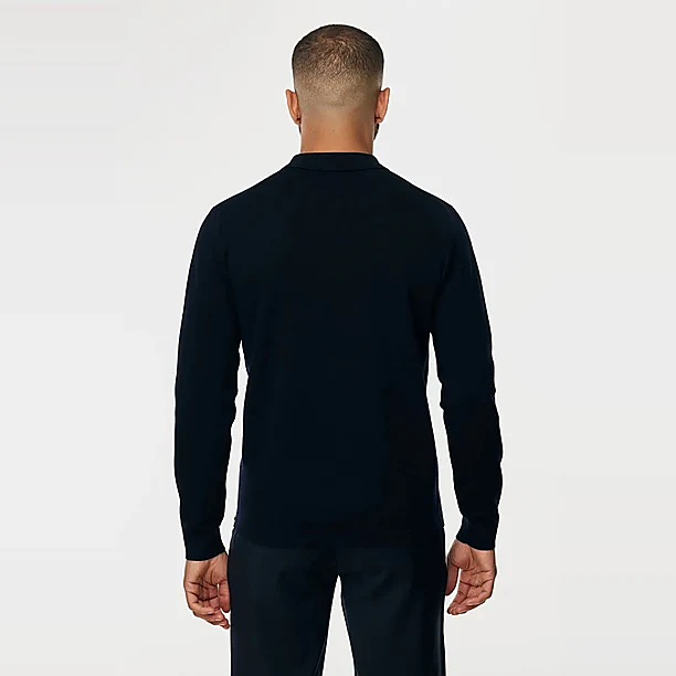 POLO ZIP LS KNITWEAR Marine