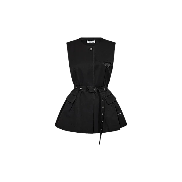 PREMIERE PEPLUM BELT VEST Zwart