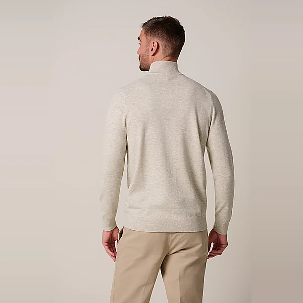 PULLOVER HALF ZIP BEIGE Beige