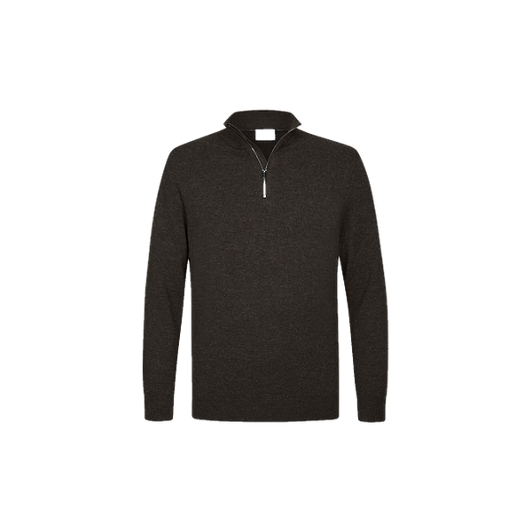 PULLOVER HALF ZIP BROWN