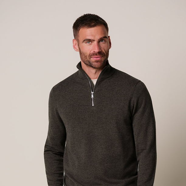 PULLOVER HALF ZIP BROWN Bruin