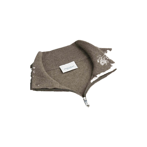 PULLOVER HALF ZIP D BEIGE
