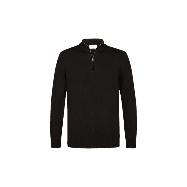 PULLOVER HALF ZIP D BROWN