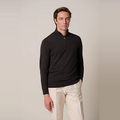PULLOVER HALF ZIP D BROWN Licht Bruin