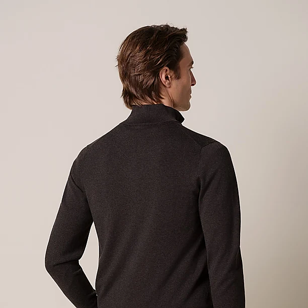 PULLOVER HALF ZIP D BROWN Licht Bruin
