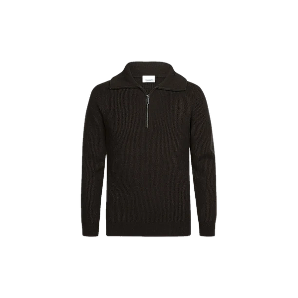 PULLOVER HALF ZIP D BROWN