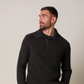 PULLOVER HALF ZIP D BROWN Licht Bruin