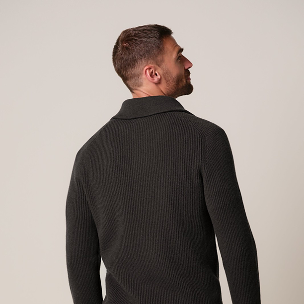 PULLOVER HALF ZIP D BROWN Licht Bruin