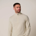 PULLOVER HALF ZIP SAND Zand