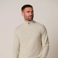 PULLOVER HALF ZIP SAND Zand