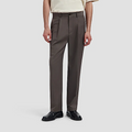 REGULAR WOOL PLEATED PANT Licht Bruin