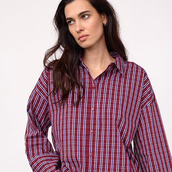 RENEECC CHECK CUFF SHIRT