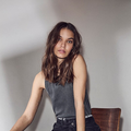 RIB BADGE ACID STONE TANK Zwart