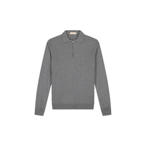 RIBBED ZIPPER POLO