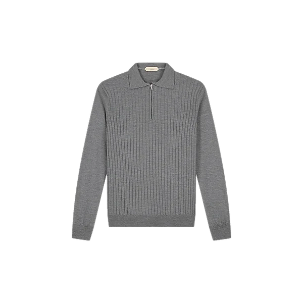 RIBBED ZIPPER POLO