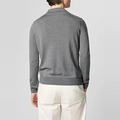 RIBBED ZIPPER POLO Grijs