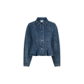 RIVORA DENIM PEPLUM JACKET Kobalt