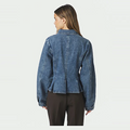 RIVORA DENIM PEPLUM JACKET Kobalt