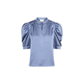 ROELLA HEAVY SATEEN BLOUSE Licht Blauw