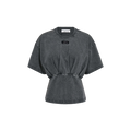 ROMIE ACID PLEAT TEE Zwart