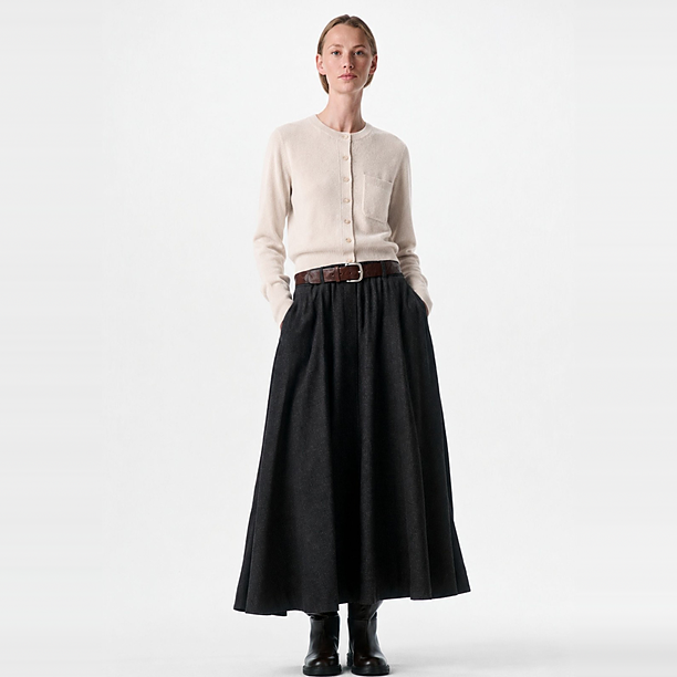 ROUND NECK CARDI Off White