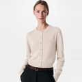ROUND NECK CARDI Off White