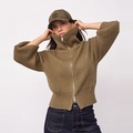 ROWCC ZIP KNIT CARDIGAN Groen