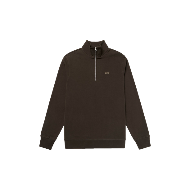 SCISSOR ZIP SWEAT Donker Bruin