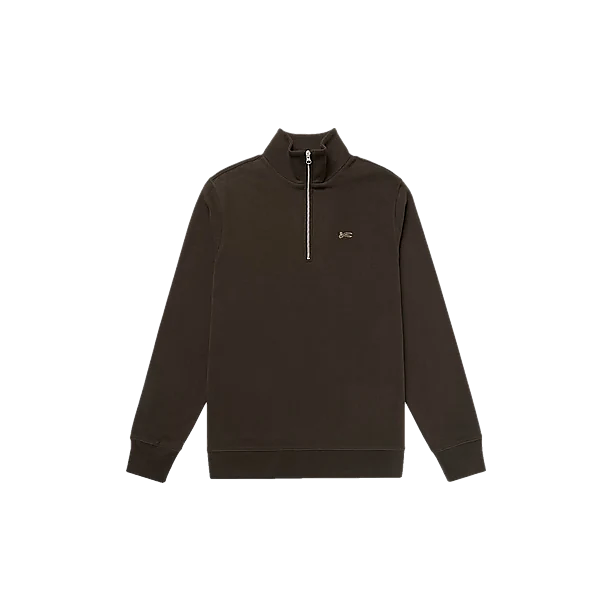 SCISSOR ZIP SWEAT Donker Bruin
