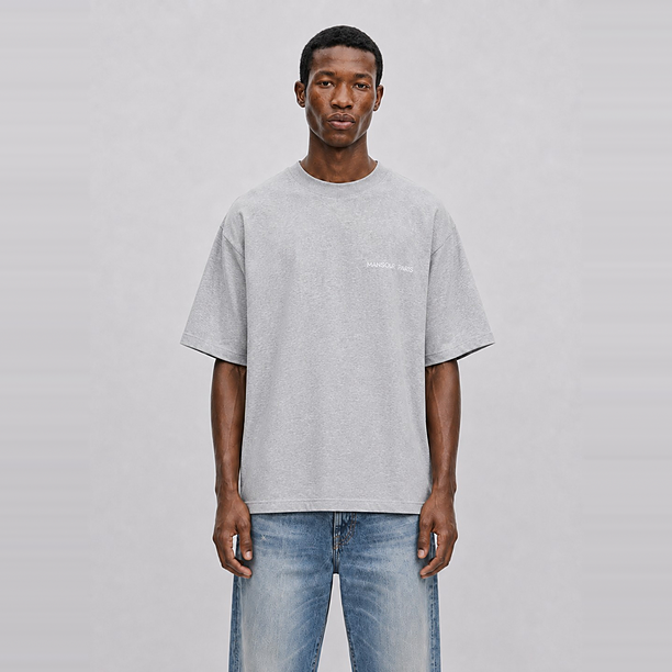 SCRIPT EMBROIDERY T-SHIRT Grijs