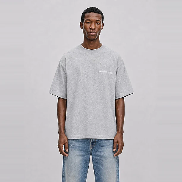 SCRIPT EMBROIDERY T-SHIRT Grijs