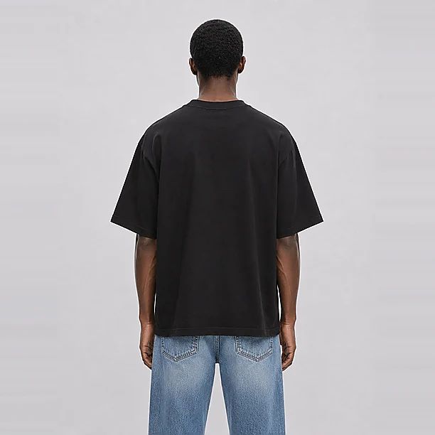 SCRIPT EMBROIDERY T-SHIRT Zwart