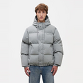 SIGNATURE HOODED PUFFER JACKET Grijs