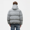 SIGNATURE HOODED PUFFER JACKET Grijs