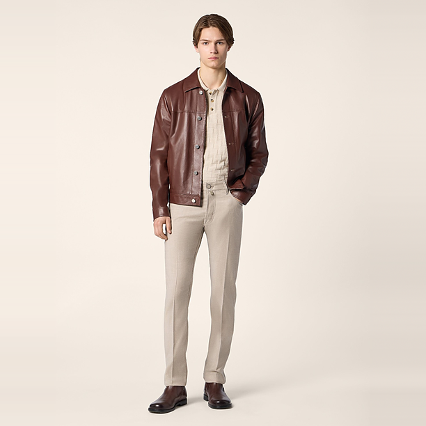 SLIM FIT BARD FLANELLA Beige