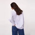 SOMOCC STRIPE FUNNEL NECK SHIRT Wit