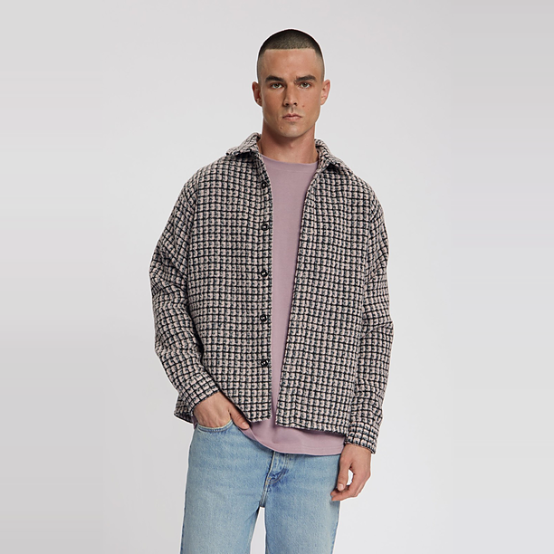SOUNDER YARN DYED CHECK OVERSHIRT Flieder